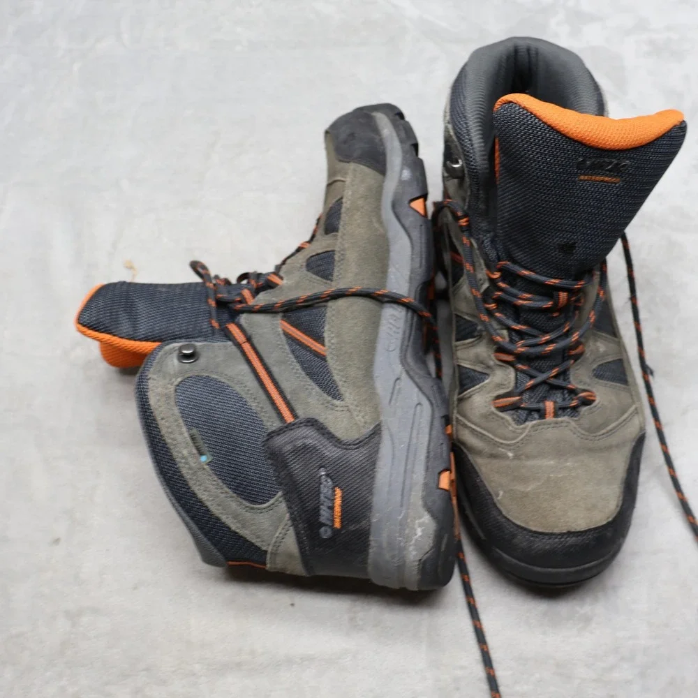 Hi-Tec Mens 11 Hiking Boots Green Gunnison Mid WP Trekking Waterproof Traction